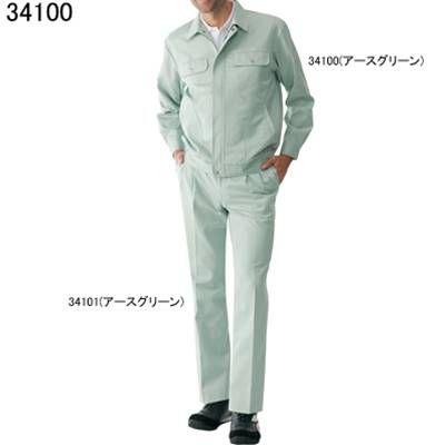 自重堂 作業服 34100 形態安定長袖ブルゾン 4L 春夏用 作業着 : 作業服
