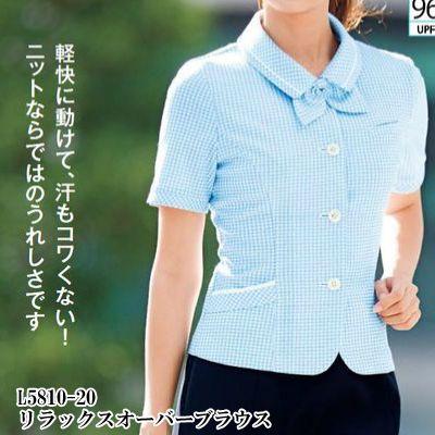 ピエ L5810 リラックスオーバーブラウス 17号〜19号 オフィスウェア 事務服 制服｜kinsyou-webshop