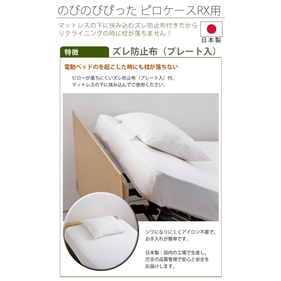 電動ベッド対応 枕カバー のびのびぴった ピローケースRX用 Sサイズ