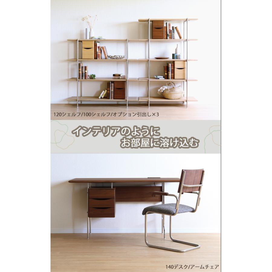 120シェルフ単品  アイアン TRIM-トリム-  収納 間仕切り 飾り棚 リビング 本棚 ラック 見せる収納 ウォールナット オークの画像