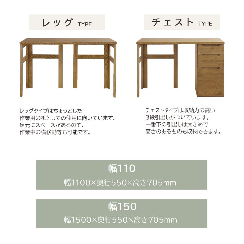 欠品中※ 幅110デスク/チェストタイプ PIPO ピポ デスク 関家具 ノラ 幅