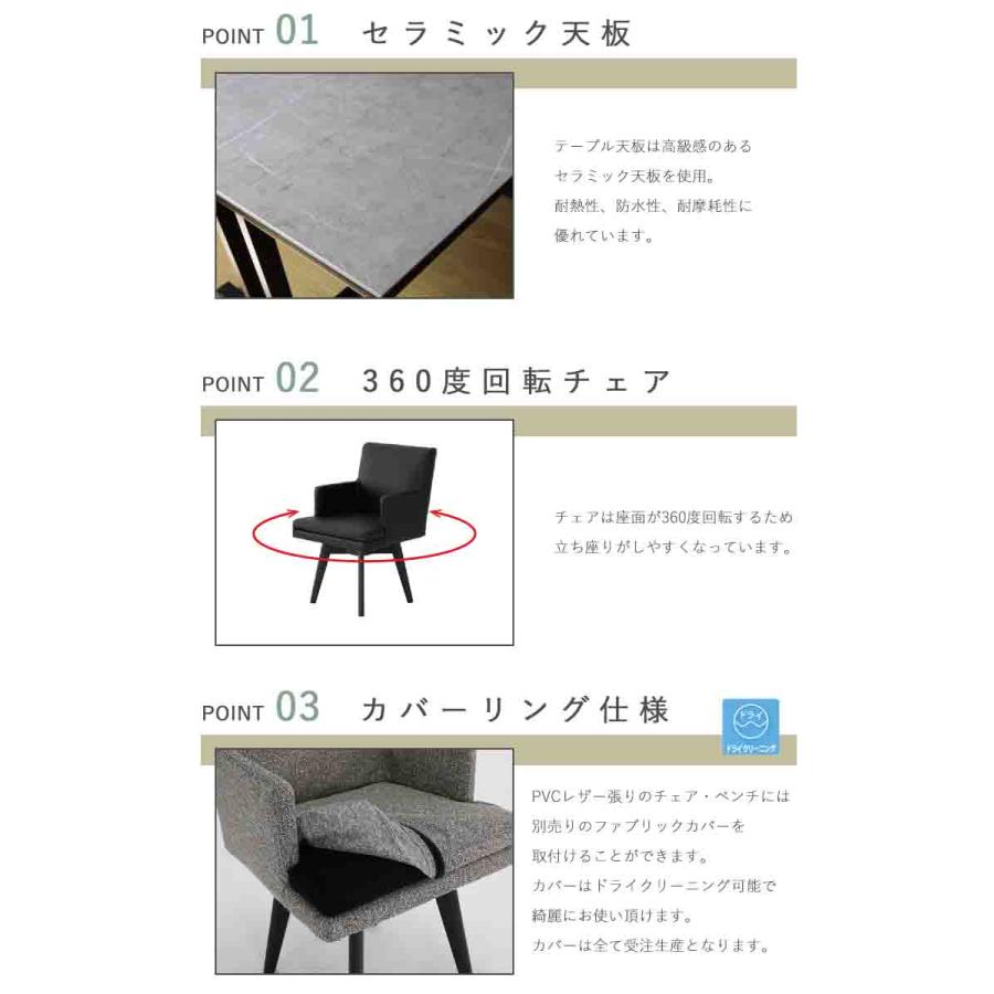 回転チェア単品 ダイニングチェア ブラックPVC張り リビング
