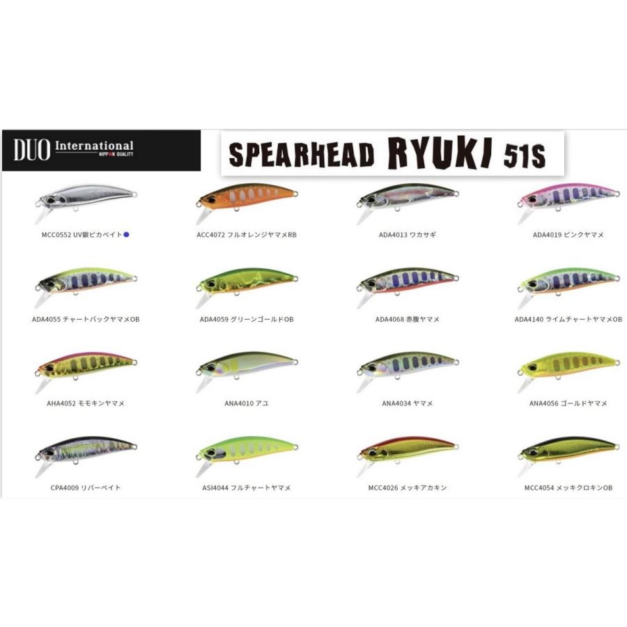 DUO SPEARHEAD RYUKI スピアヘッド リュウキ 51S　送料無料は簡易梱包、ポスト投函（追跡あり）｜kintarou-turigu