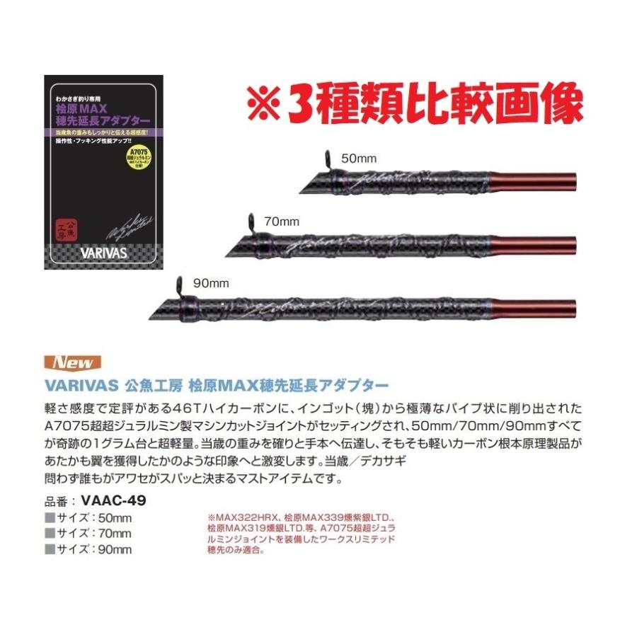 VARIVAS（バリバス） 公魚工房 檜原MAX 穂先 延長アダプター 70mm VAAC