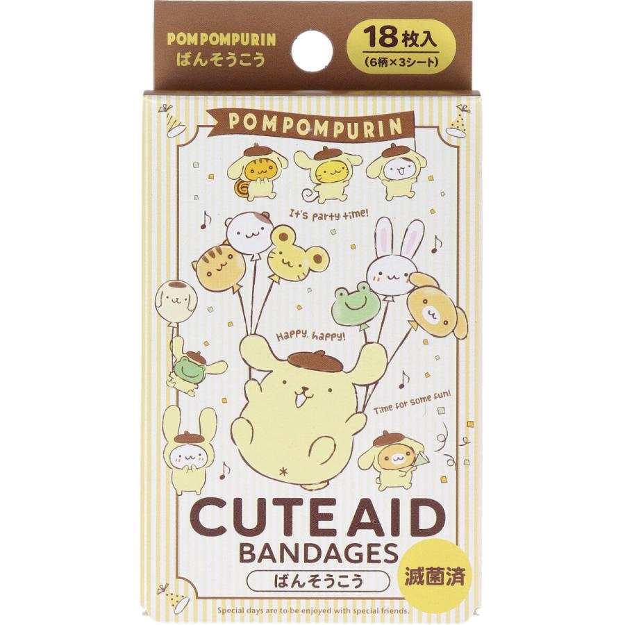 人気ショップが最安値挑戦 キャラクターばんそうこう Cute Aid ポムポムプリン 18枚入