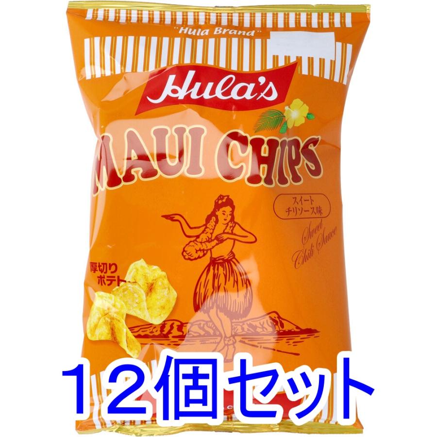 専用販売　マウイポテトチップス & チートス　アメニティーバッグ　チョコレート フラ印 マウイチップス スイートチリソース味 125g×12個セット ケース