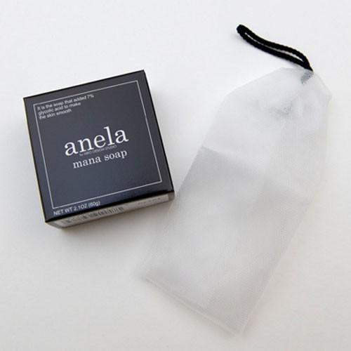 anela アネラ マナソープ ピーリング石鹸 泡立てネット付き 100g : 金 