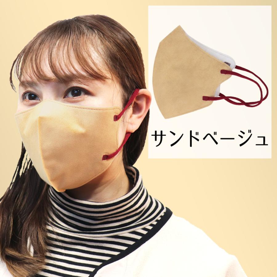 iiもの本舗 3D立体マスク バイカラー 不織布 サンドベージュ ふつう