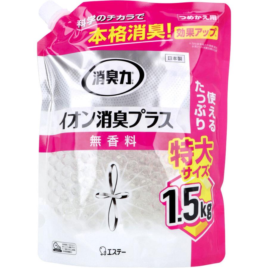 消臭力 クリアビーズ イオン消臭プラス 特大 無香料 詰替用 1.5kg : 金