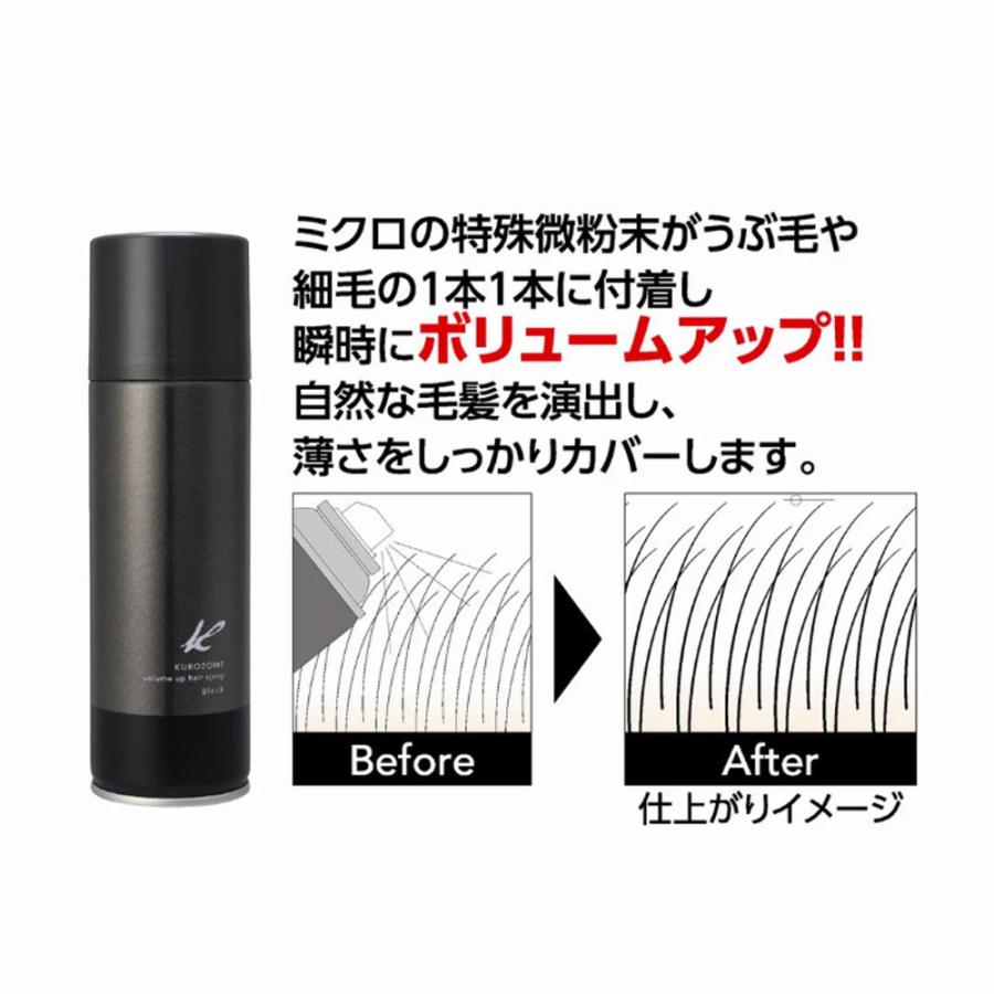 黒ばら本舗 黒染 ボリュームアップヘアスプレー ブラック 無香料 150g