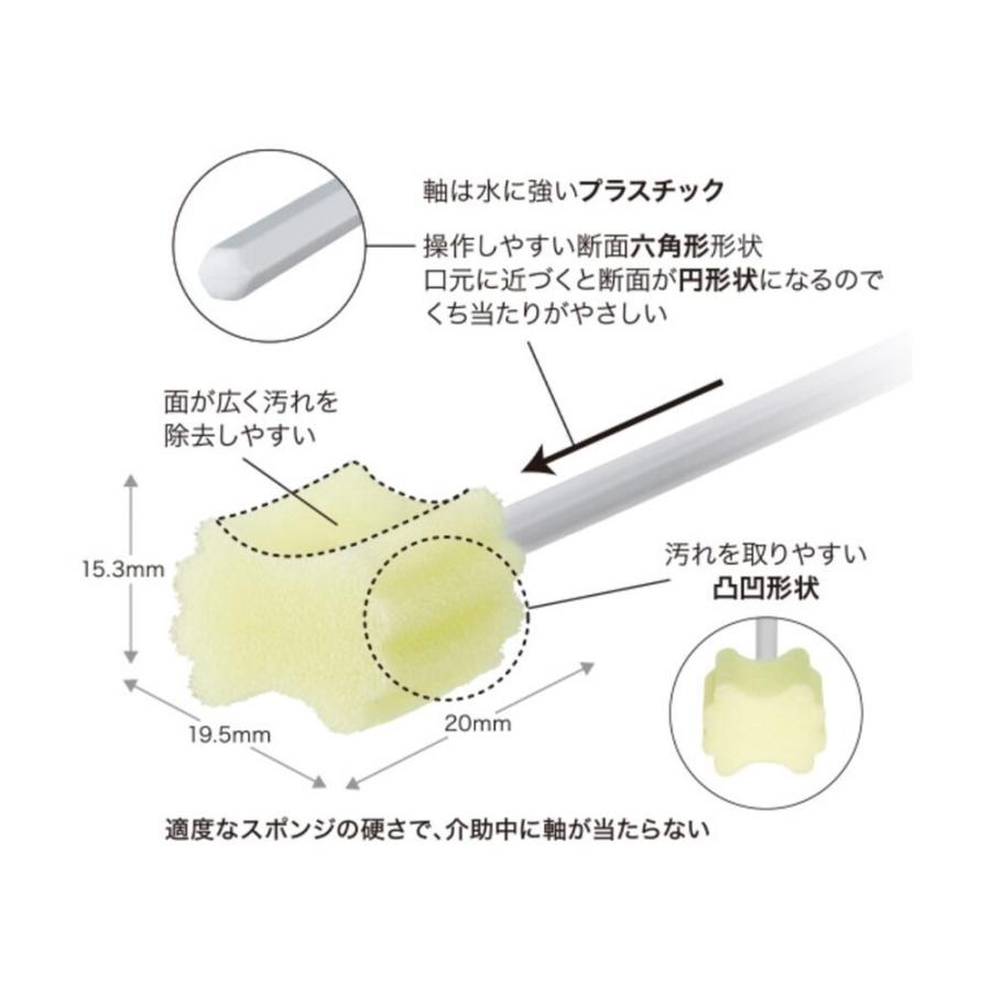 ハビナース クリンスマイル 口腔ケアスポンジブラシ 個包装 60本入