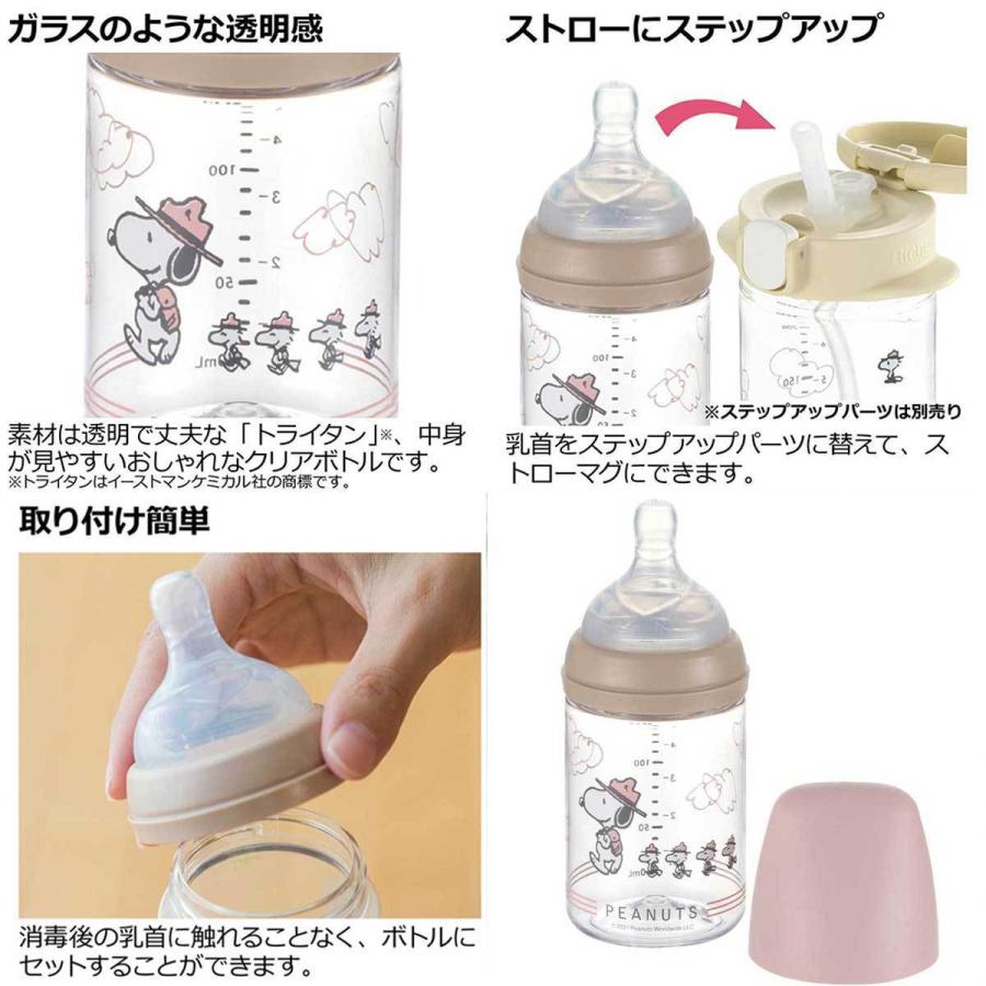 リッチェル ピーナッツ コレクション おでかけミルクボトル プラスチック製ほ乳びん 0-3ヵ月頃｜kintarou｜05