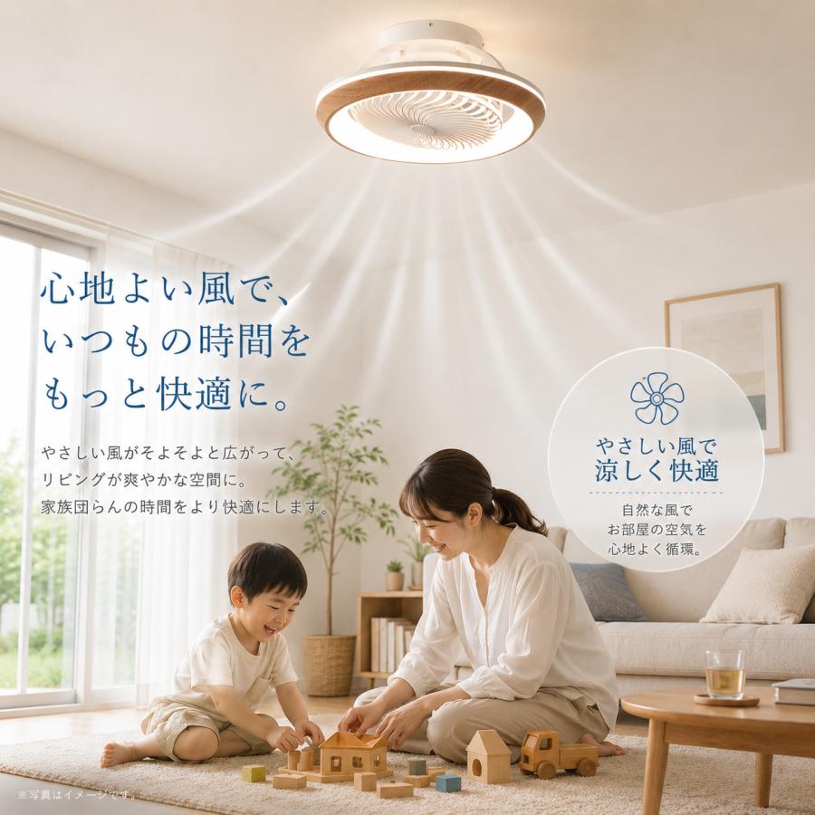 シーリングファン 首振り機能付き サーキュレーターライト led