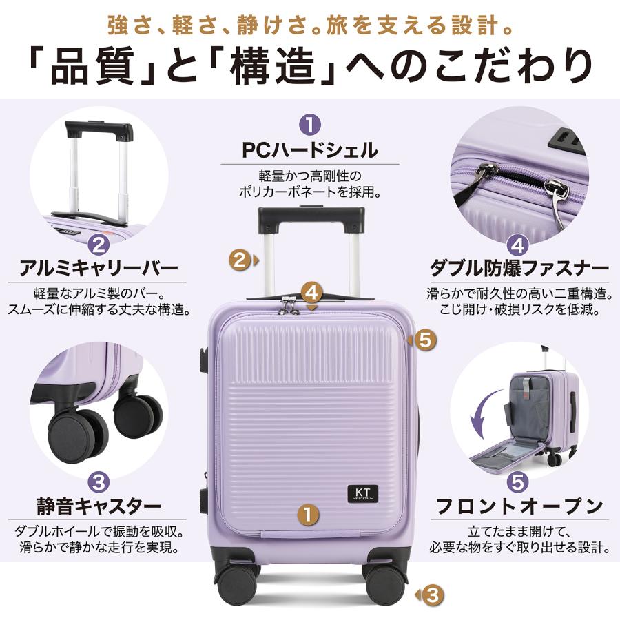 スーツケース キャリーケース フロントオープン 耐衝撃 片開き 拡張