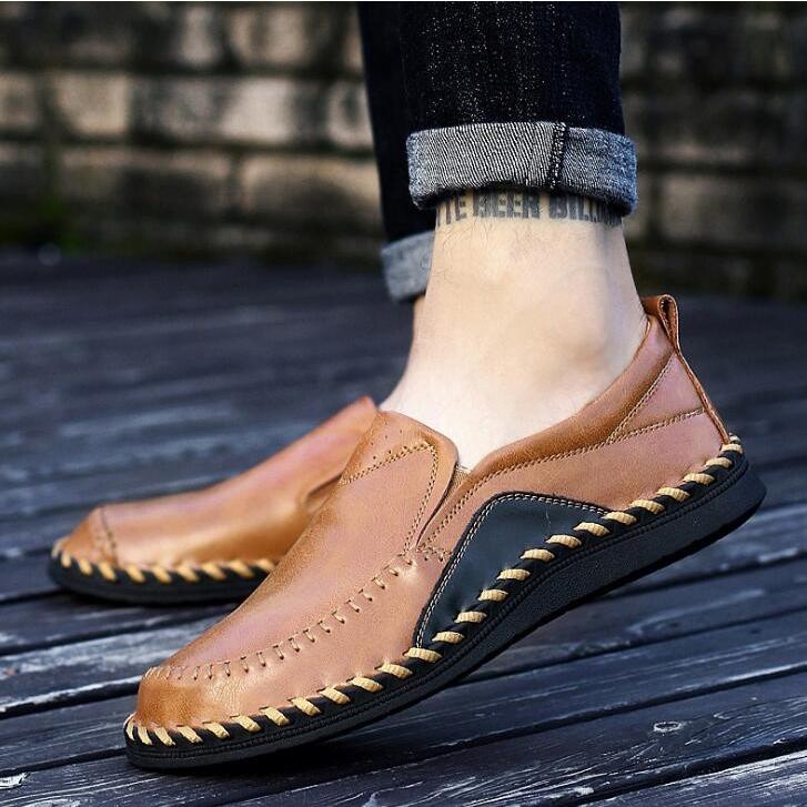 スリッポン メンズおしゃれ レザー ローカット 靴 スニーカー 運動靴