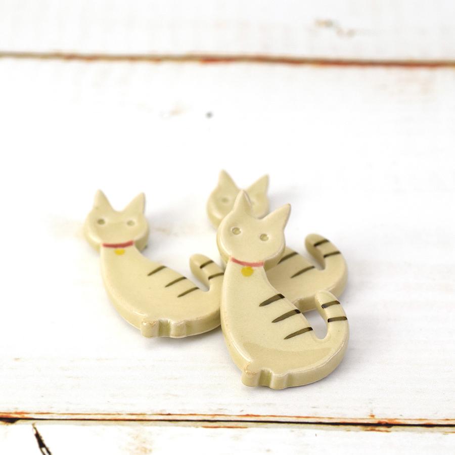 箸置き 猫 ネコ ねこ 美濃焼 食器 おしゃれ 陶器 手作り 手びねり たたら作り かわいい 3種類 | たたら | 03