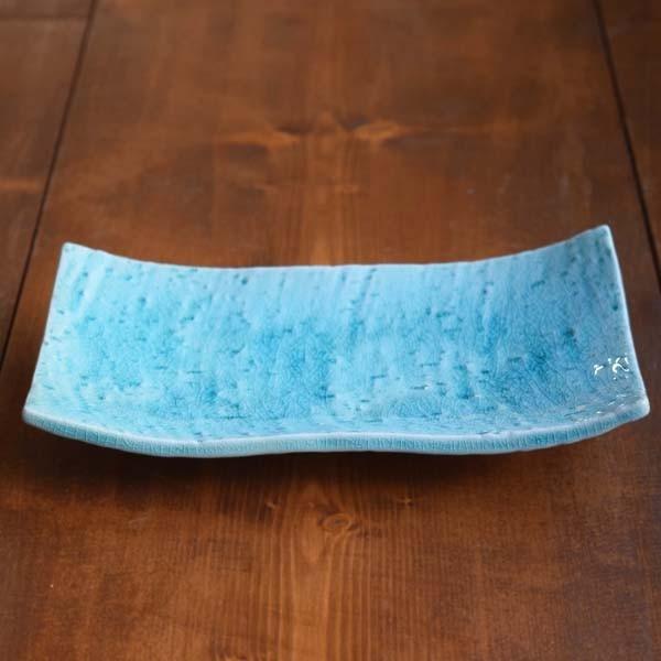 長皿 あかつき トルコ釉 浜付焼物皿 食器 おしゃれ 美濃焼 日本製 | たたら | 01