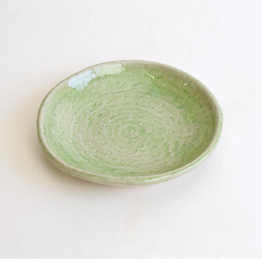 たたら 取皿 あかつき ヒワ釉 丸皿(中) 食器 おしゃれ 美濃焼