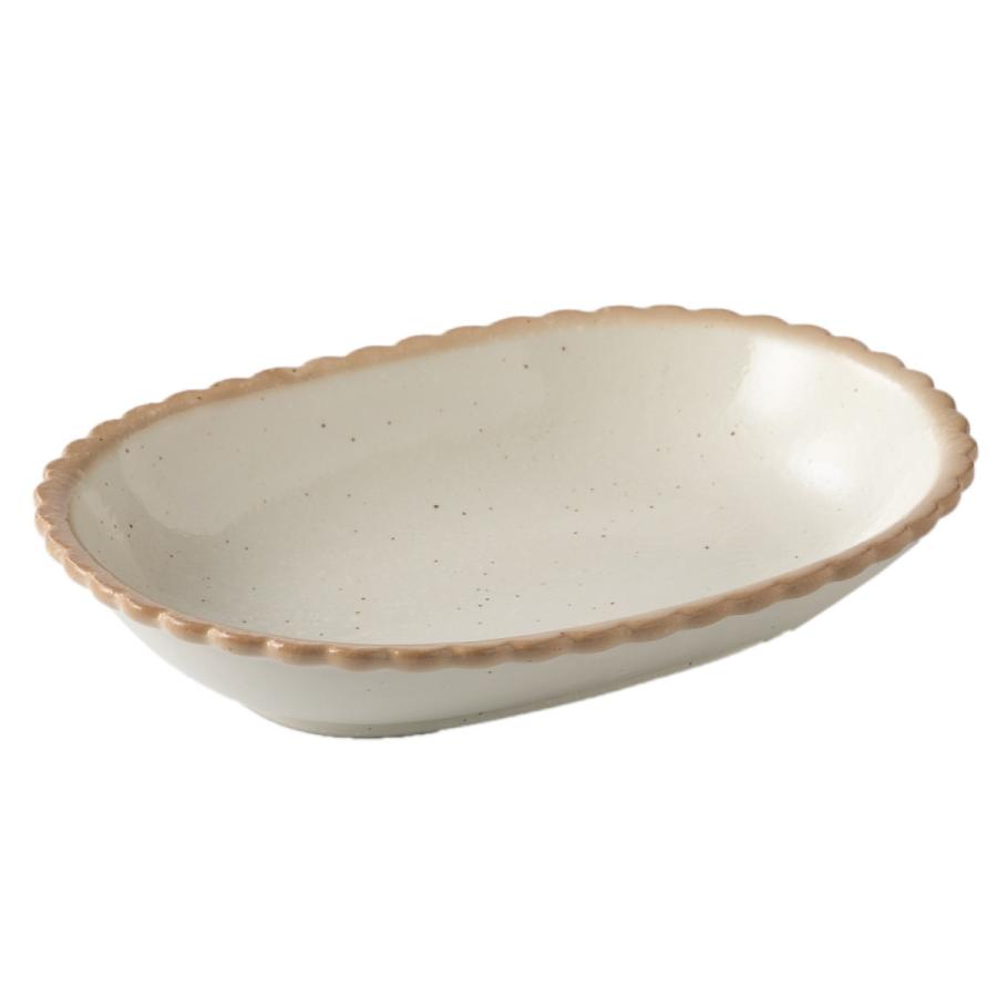 美品！うつわ一客 京都 白釉 楕円鉢 25cm 新品未使用 箱付 うつわ一客 京都 白釉 楕円鉢 25cm 新品未使用 箱付 美品！
