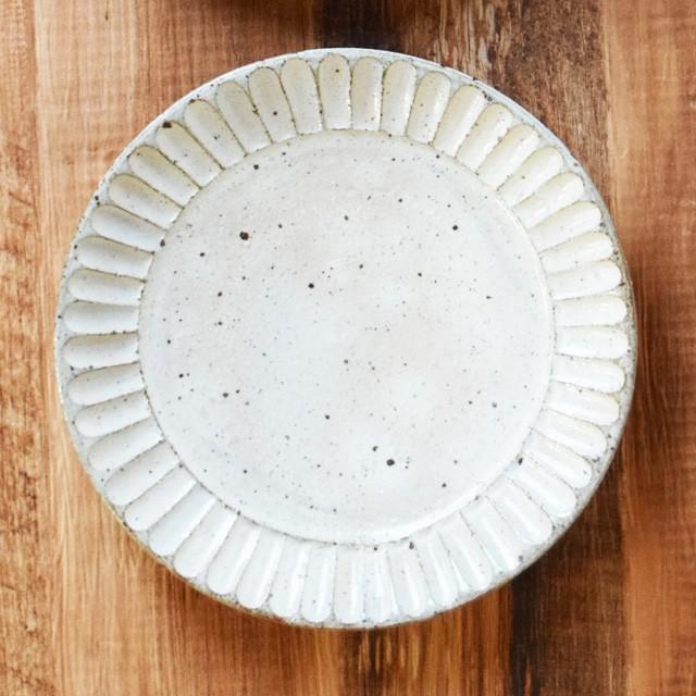 大皿 陶器 粉引 そぎ 7寸皿 食器 おしゃれ 美濃焼 日本製 : うつわの
