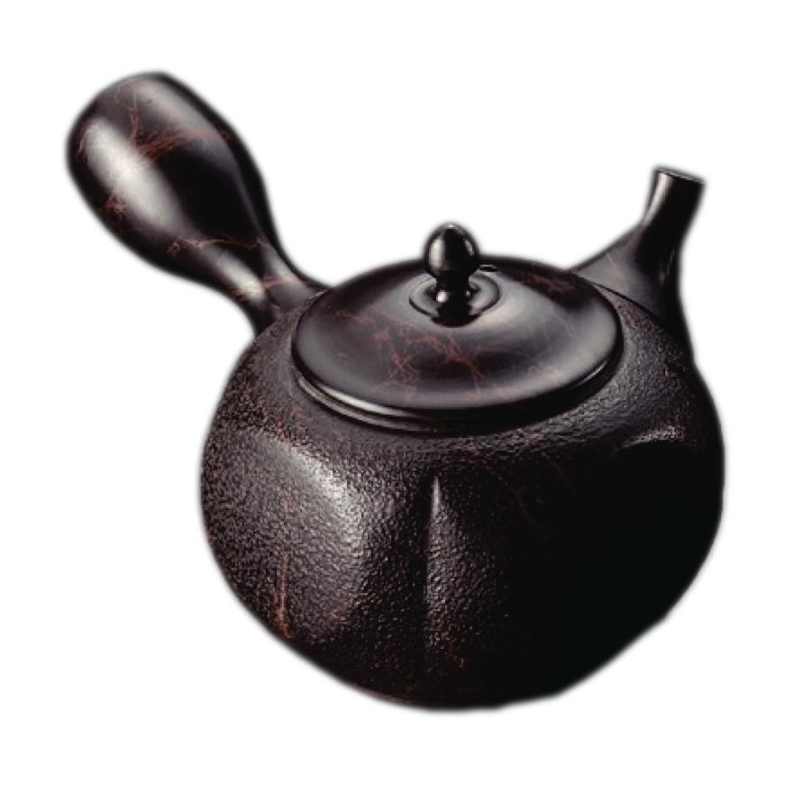 常滑焼 急須 1-101 香臣 16号 大理石平丸叩き急須 290ml セラメッシュ 名工選 作家品 日本製 箱入り T1808