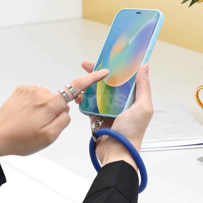 ソフトリングストラップ ストラップホルダー付き シリコンリング スマホストラップ ストラップ カラビナ おしゃれ 挟むだけ くすみカラー 手首 YH TJ |  | 23