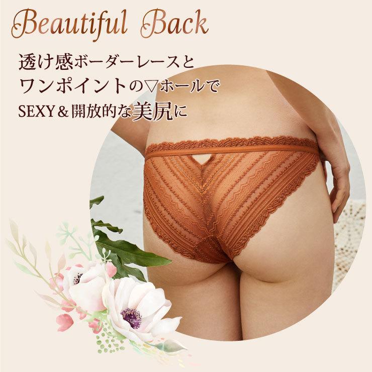 総レース 100％シルク裏打ち ショーツ シルクショーツ ボーダーレース