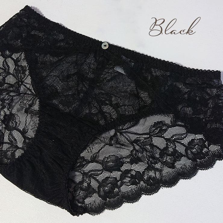 ショーツ 総レース 100%シルク裏打ち シルクショーツ 花柄 透け ショーツ 総レース 100%シルク裏打ち シルクショーツ 花柄 透け