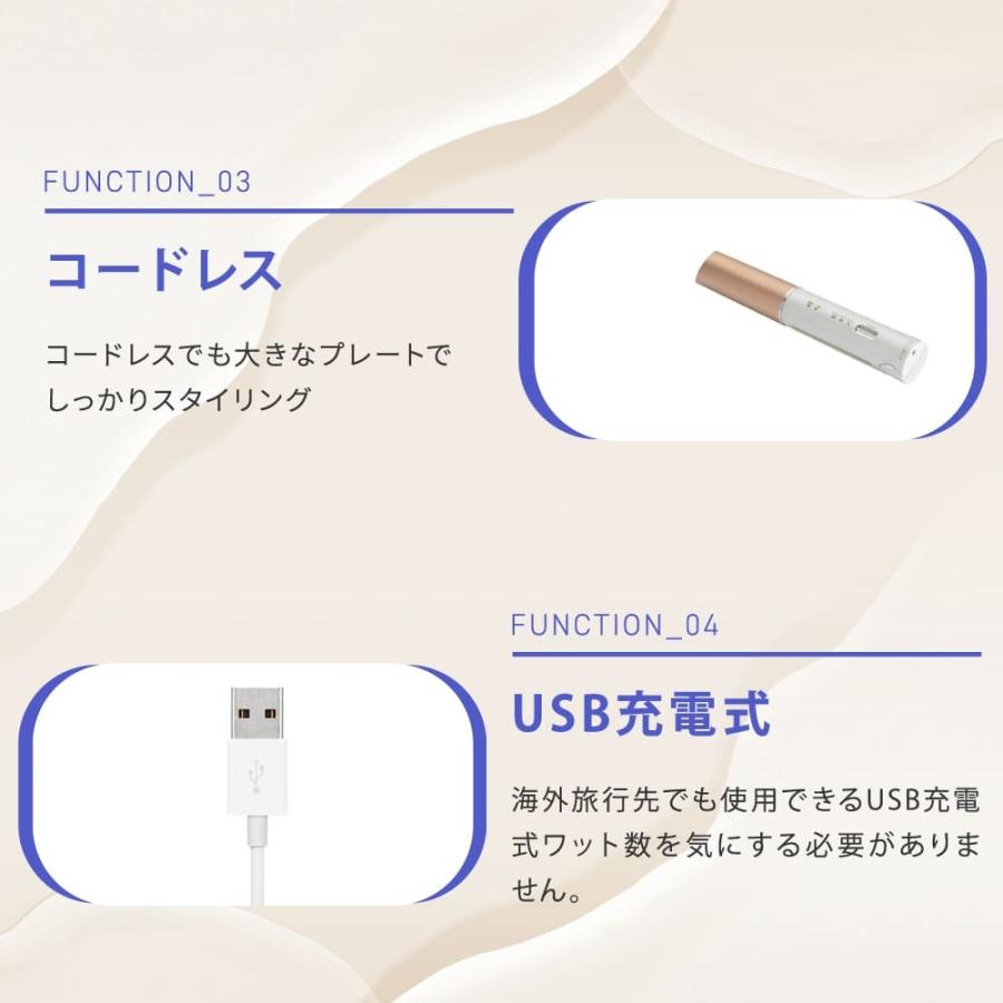 ヘアアイロン ミニ コードレス ストレート 痛まない キヌージョ 絹女 前髪 コンパクト usb 充電式 海外対応 KINUJO LIP