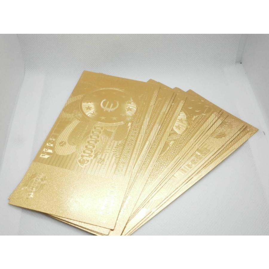 金ピカピカゴールド100万ユーロ紙幣！金運アップ 開運 お札 24K 風水 幸運 金箔 純金 縁起物 1億円 お守り 景品雑貨 パワーアイテム グッズ