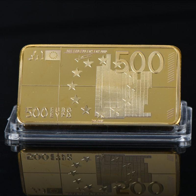 500ユーロ紙幣デザインゴールドインゴット！24K 金の延べ棒 金塊