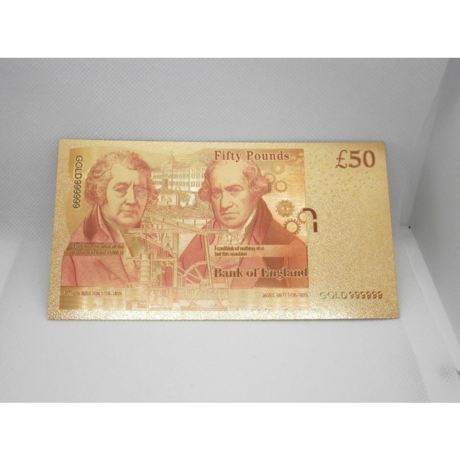 イギリス50ポンド開運ゴールド紙幣10枚セット！エリザベス女王 長財布