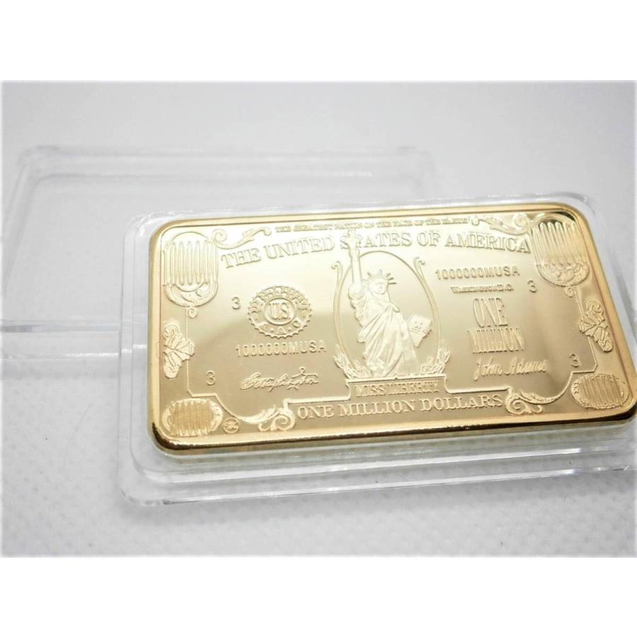 レア！アメリカ100万ドルインゴット！1ミリオンmillion金の延べ棒！自由の女神デザイン！24K金塊 新品 ゴールドバー プレート 40g  純金GOLD