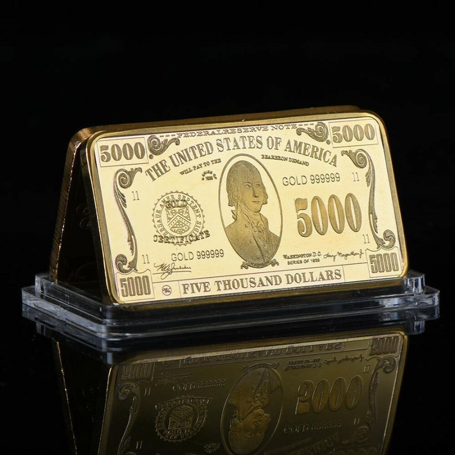 レア！アメリカ5000ドルインゴット！1934年発行紙幣デザイン！第4代アメリカ合衆国大統領ジェームズ・マディスン 24Kゴールド 金の延べ棒 :  金運UPお守り専門店 GOLD! - 通販 - Yahoo!ショッピング