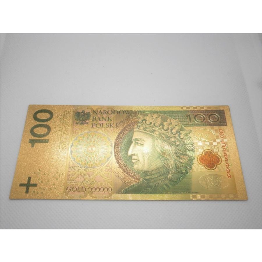 ポーランド100ズウォティ開運ゴールド紙幣10枚！記念紙幣レア