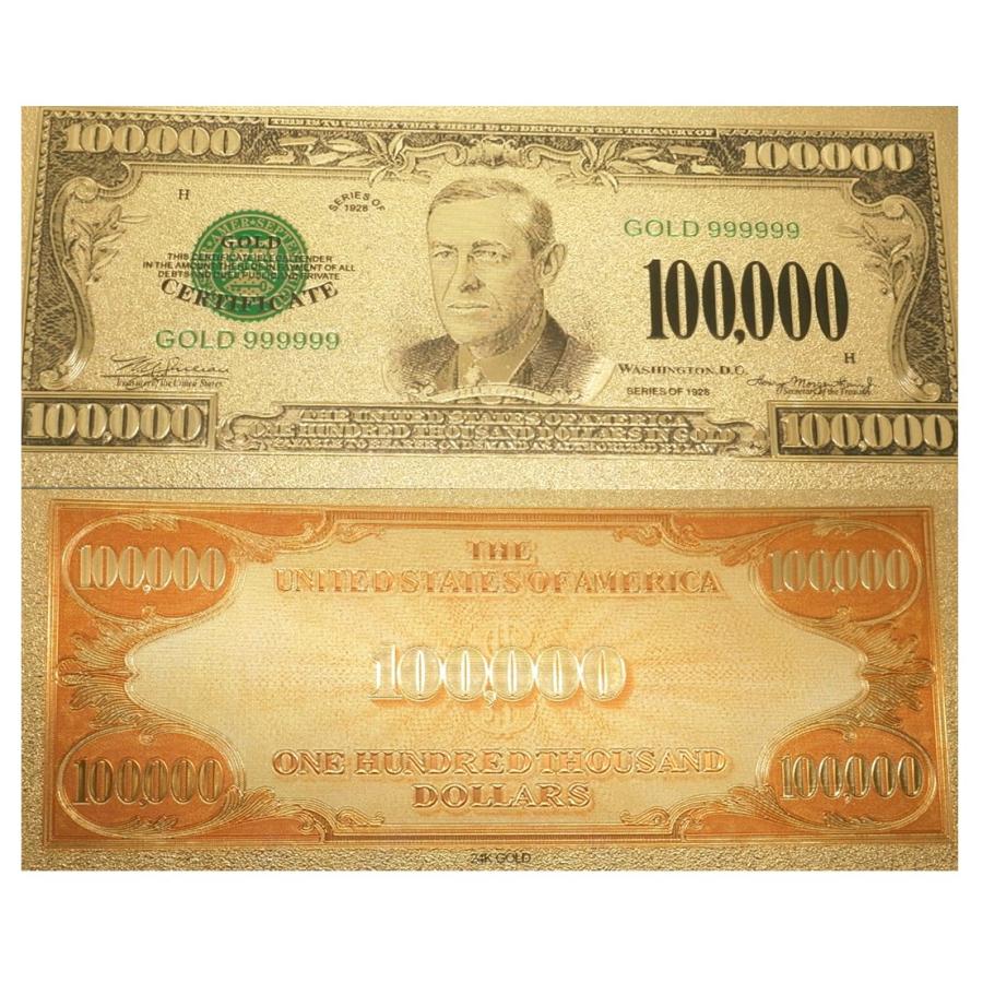 第28代アメリカ大統領ウッドロウ・ウィルソンデザイン！レア非流通10万ドル 開運ゴールド紙幣30枚セット！連邦準備銀行と政府の金貨証券 :  金運UPお守り専門店 GOLD! - 通販 - Yahoo!ショッピング