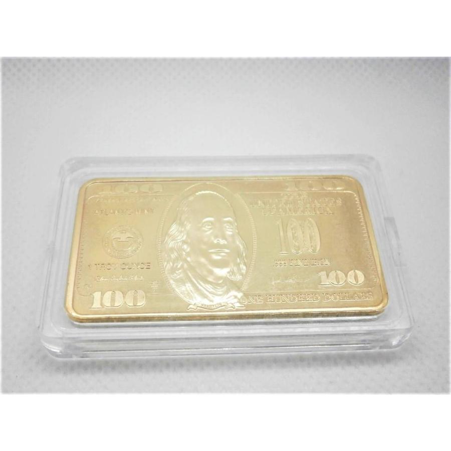 アメリカ100ドル紙幣デザイン！金の延べ棒 インゴット金塊 潜在