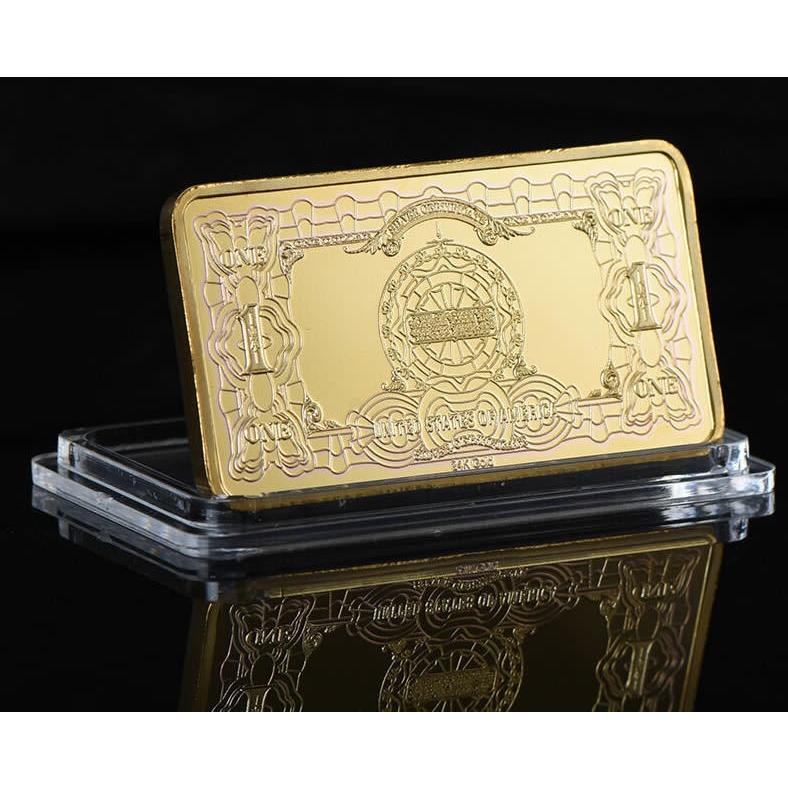 レア！1899年アメリカ1ドル紙幣デザイン！ゴールドインゴット！大統領