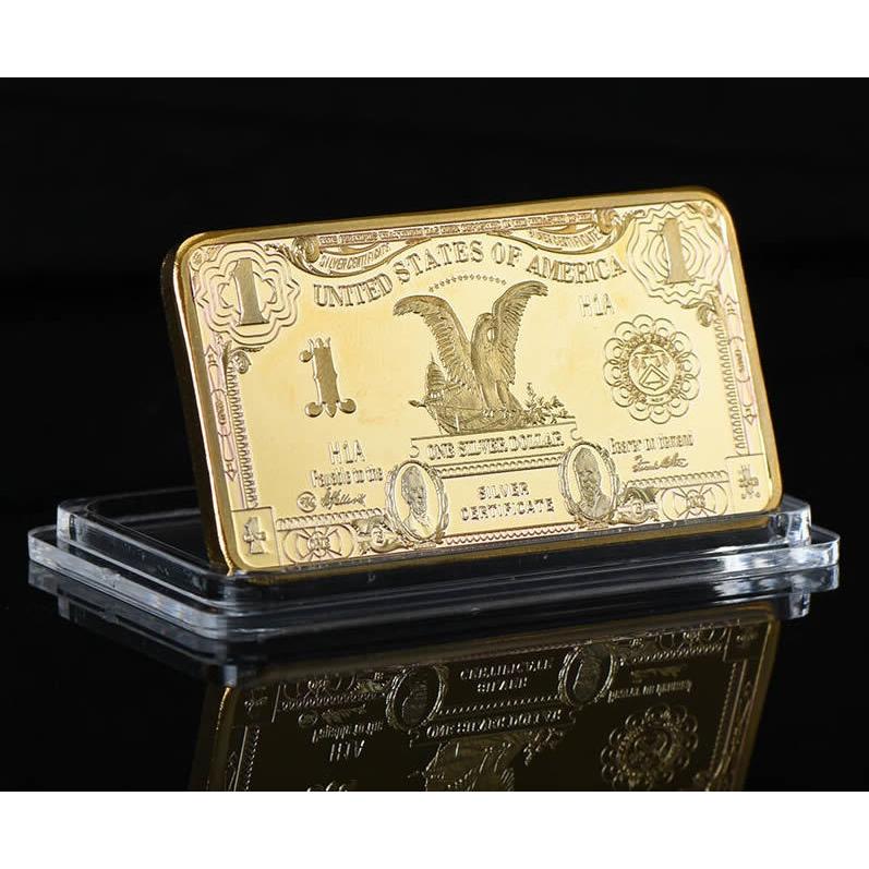 レア！1899年アメリカ1ドル紙幣デザイン！ゴールドインゴット