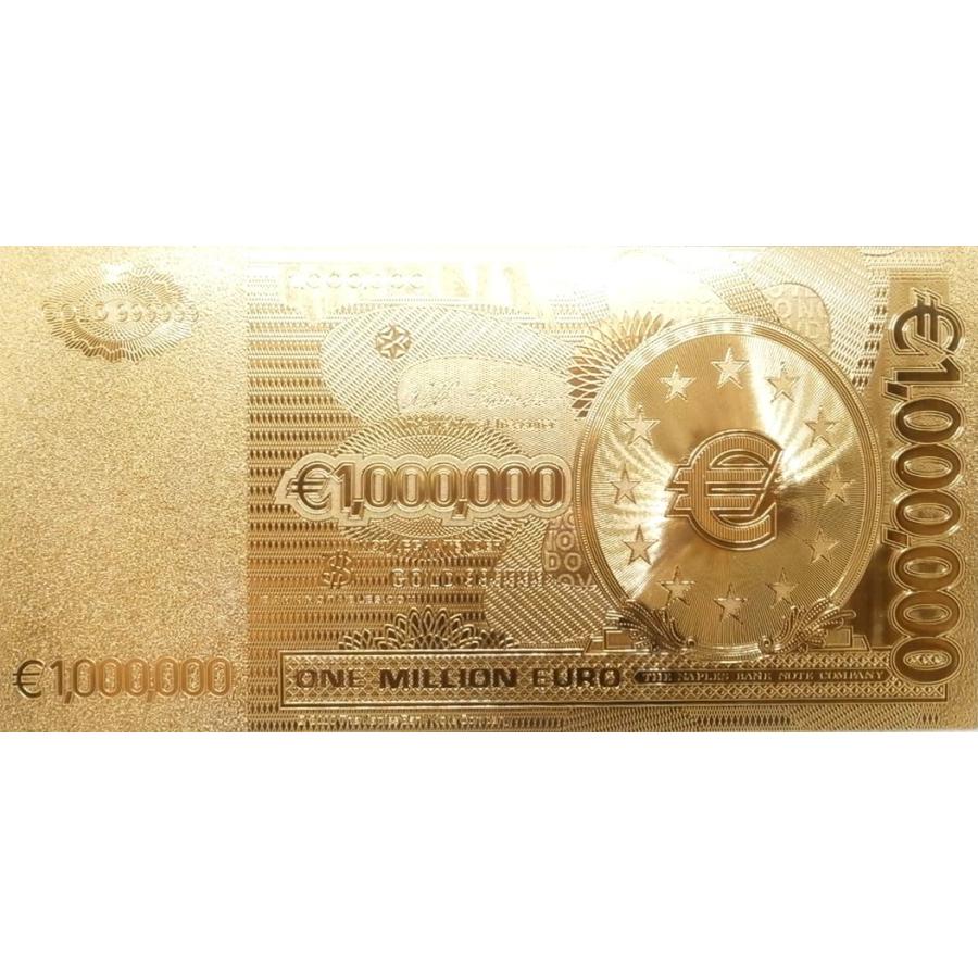 100万ユーロゴールド紙幣！1,000,000 ヨーロッパ 風水幸運 金箔純金 お守り 景品雑貨 パワーアイテムグッズ 地金貨幣通貨
