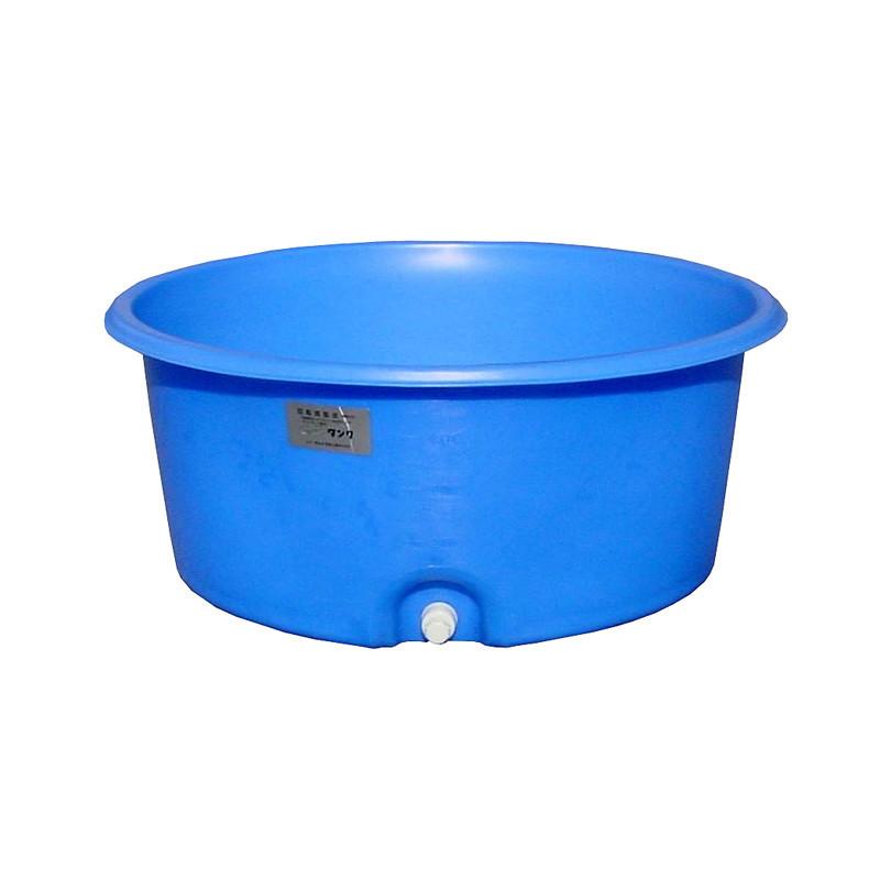 OPEN 丸型容器 500L 排水栓付 ブルー LH-500A 大型重量商品 貯水タンク 大型容器 モリマーサム樹脂｜kinzohonpo