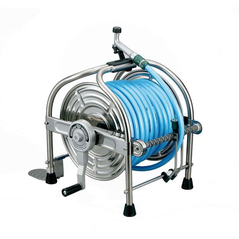 ハタヤ ステンレス (SUS304) ホースリール 40m型 ホース付 SLA-40P