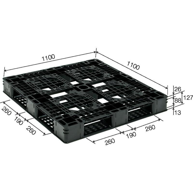 三甲（サンコー） プラスチックパレット 4方差し片面使用型 D4-1111-8 