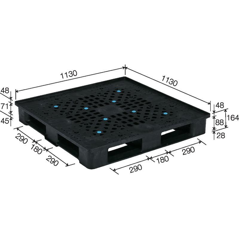 三甲（サンコー） プラスチックパレット 4方差し片面使用型 D4-1111FN