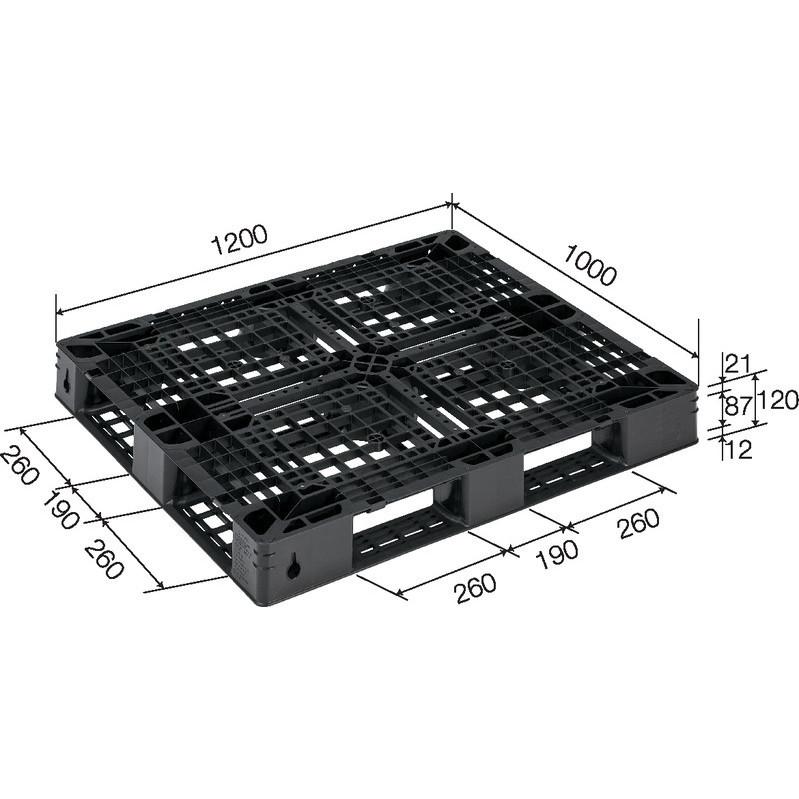 三甲 サンコー プラスチックパレット 4方差し片面使用型 D4-1012-13 ハンドリフト対応 軽量パレット 樹脂パレット｜kinzohonpo｜02