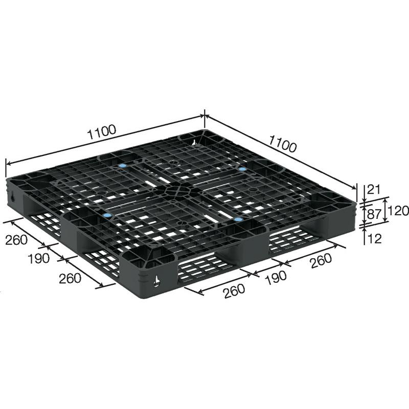 三甲 サンコー プラスチックパレット 片面4方差し D4-1111-17 812332 軽量 プラパレ パレット 超軽量パレット新登場 樹脂パレット｜kinzohonpo｜02