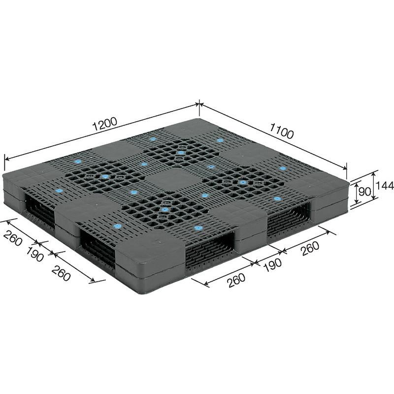 パレット4方差し片面使用型D4-1112 大型重量商品 運搬作業用品