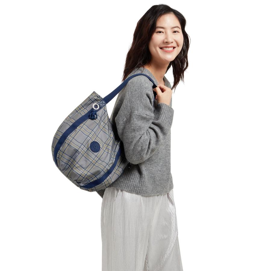 kipling（キプリング） 公式 トートバッグ BALLOON(Blue Grey Plaid