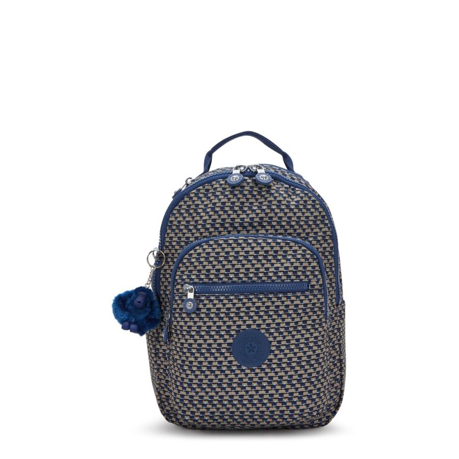 キプリング 公式 リュック バックパック SEOUL S(Blue on Wire) ソウルエス(ブルーオンワイヤー) KI56119PC ベーシックプリント コレクション | kipling