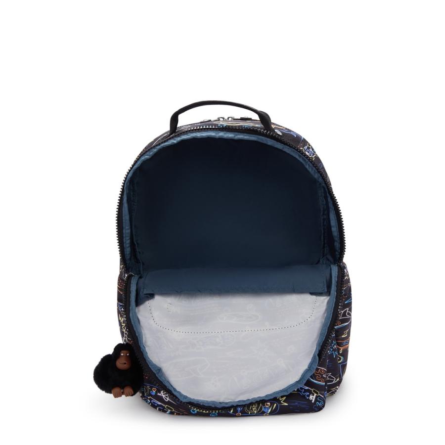 KIPLINGリュックサック SEOUL LAP ブラックネイビー　新品タグ付 kipling（キプリング） 公式 リュック バックパック SEOUL LAP(Neon